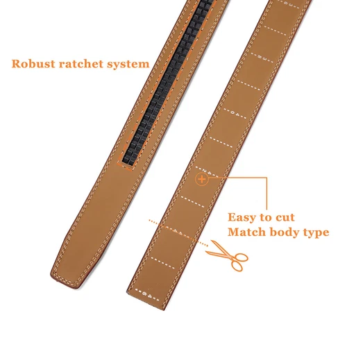 Men's Leather Ratchet Belt Strap Only 30mm Replacement Belt without Buckle - Picture 10 of 36