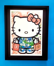 🔥Death NYC Large Framed 16x20in Pop Art Certified Hello Kitty Fashionista FL