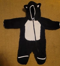 Columbia Infant Bear Bunting Navy Fleece Hooded Warm One-piece 3-6 MONTHS