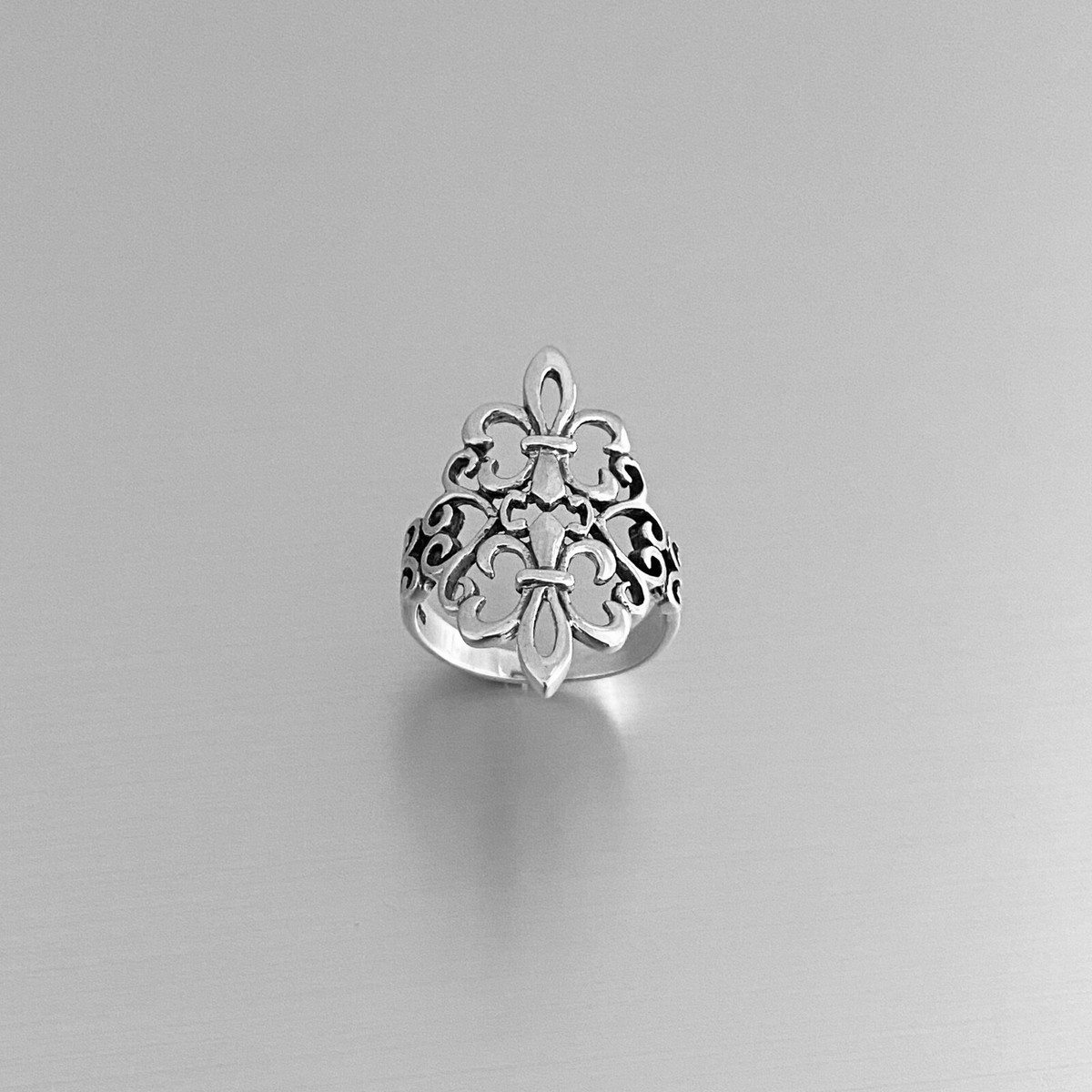 Sterling Silver Statement Fleur De Lis Ring, Saints, Silver Rings 