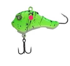 Acme Rattlin' Google Eye Hyper RIP - Glow Green Splash - 1/8 oz Ice Fishing Lure