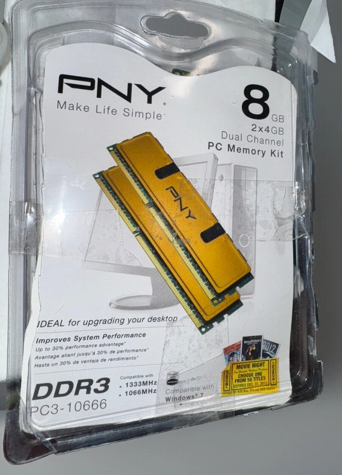 PNY 8GB 2x4GB Dual Channel PC Memory Kit DDR3 PC3-10666 - Image 2 of 3
