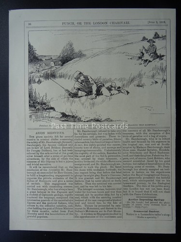 THE EX SOLDIER & THE PETULANT ANGLER Original WW1 1919 Cartoon - Picture 2 of 2