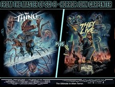 THE THING / THEY LIVE double bill quad poster print 30x40" John Carpenter FREEPP