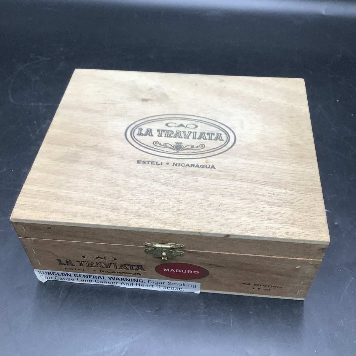 Rectangular CAO La Traviata Radiante Wood Cigar Box Esteli Maduro