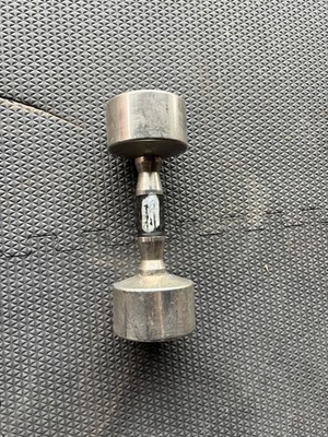 Hampton Beauty Grip Dumbbell Single Weight Chrome 12.5 lbs Vintage Rare Steel
