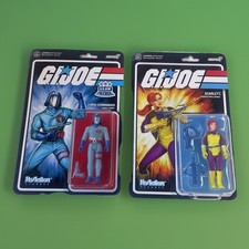 Super7 ReAction GI Joe Scarlett & Cobra Commander Glow in the Dark