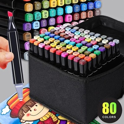 80 Farbe Alkohol Marker Set DIY Manga Graffiti Pen Permanent Wasserfest Pen