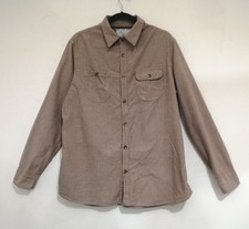 Mantaray 100% Cotton Mid-Beige Check  Utility Relaxed Long Sleeves Shirt Size L