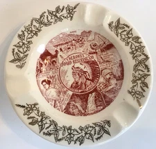 Cherokee Indian Reservation NC North Carolina Ceramic Ashtray Vintage 4.5”