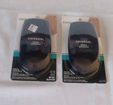 Covergirl Aqua Smooth Classic Ivory 710 Solid Makeup Transforms to Liquid 2 Pack