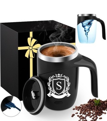 Initial S gnetic Stirring Coffee Mug Stainless Travel Cup Thank you Appreciat...
