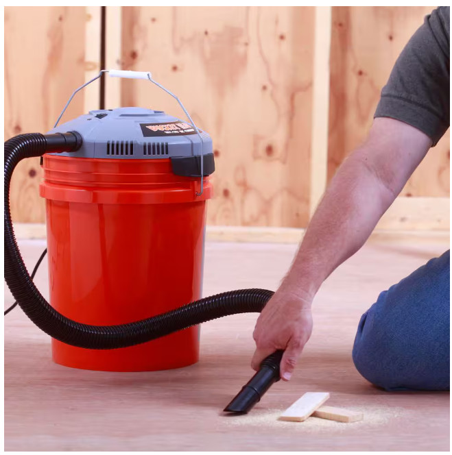 Bucket Head 5 Gal. 1.75 Peak HP Wet/Dry Vac Powerhead w/ Filter Bag & Hose