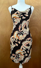 Urban Outfitters satin slip dress. XS. Black dragon tiger print. Cowl neck