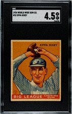 SGC 4.5 - 1934 World Wide Gum # 32 Eppa Rixey Cincinnati Reds HOF