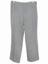 Talbots Petites 10P Herringbone Wool Blend Pants Black White Lined Dress Trouser