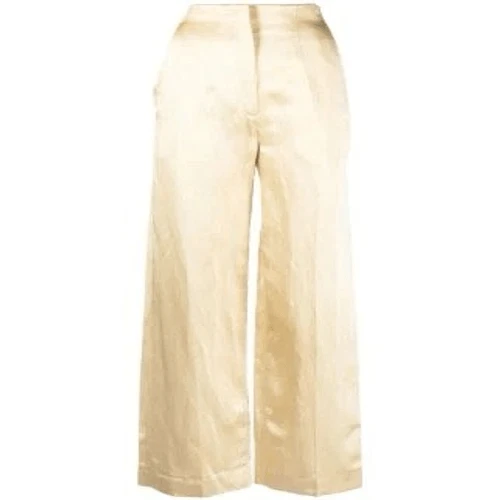 Pantalones Sandro Trouville satinados pierna ancha NUEVO