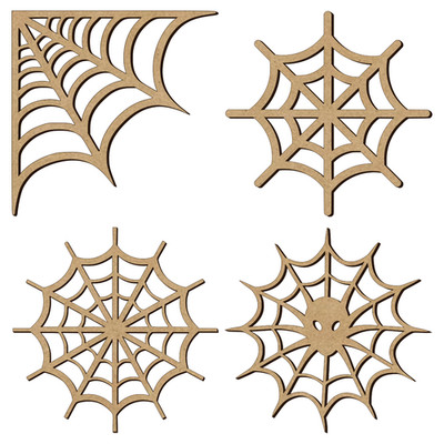 Lasergeschnittenes MDF Spinnennetz Basteln Form Halloween Holz Dekoration DIY Kunsthandwerk