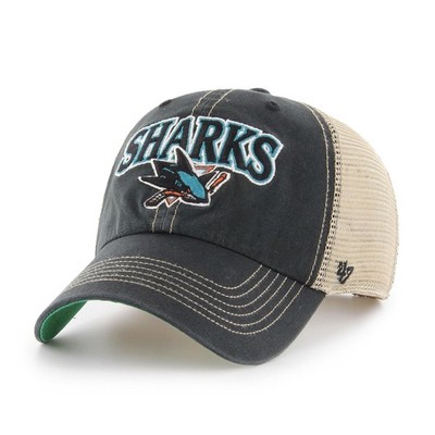 '47 Brand Cap NHL San Jose Sharks Tuscaloosa CLEAN UP Vintage Black Basecap Neu