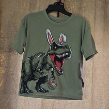 Wonder Nation Boys 4T Dinosaur Pajama Set Green Gray Cotton T-Rex Short Sleeve
