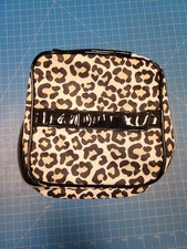 Ali  Zak Cosmetic Bag Leopard Print Makeup Travel Case Organizer Toiletry