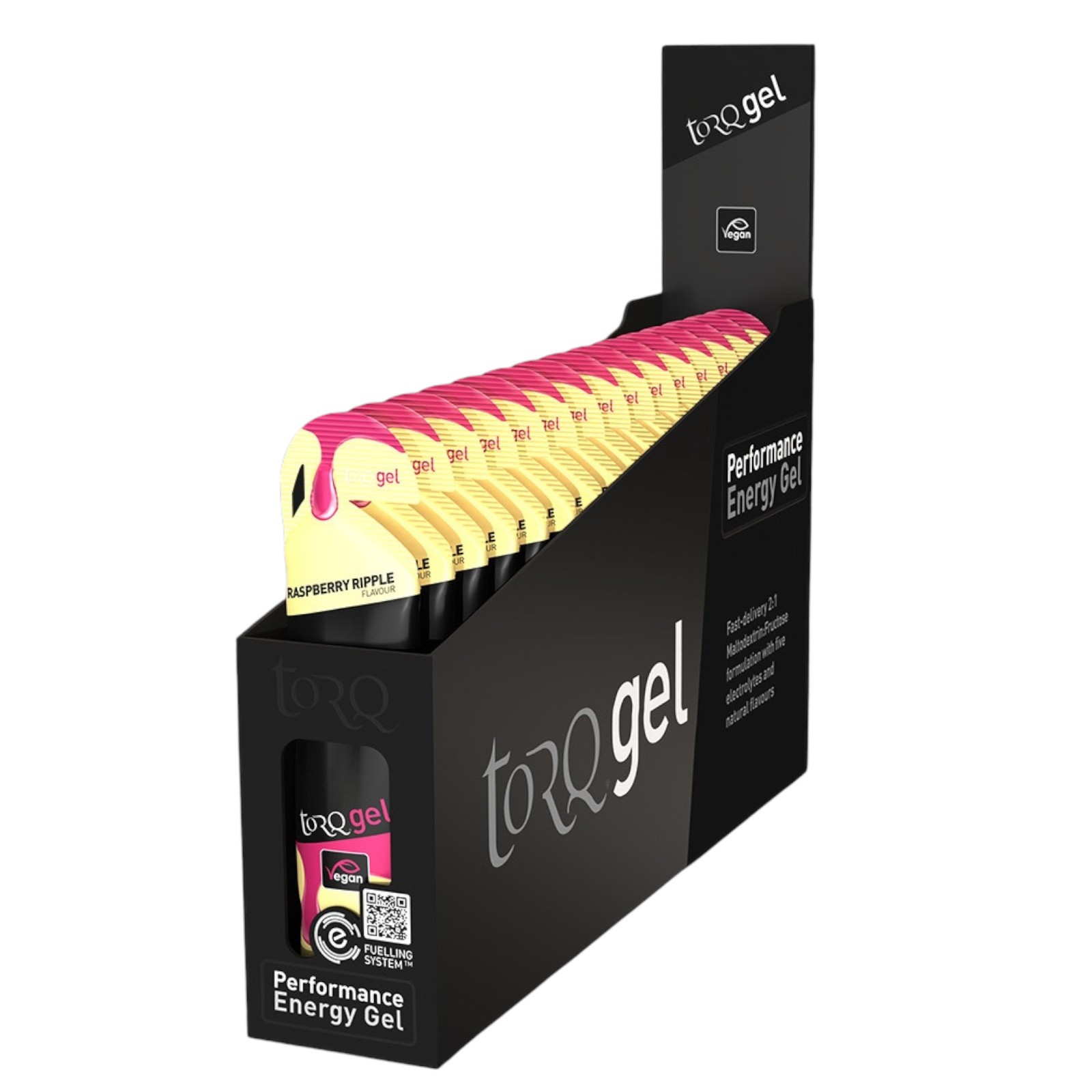 Torq Energy 45g Gel Raspberry Ripple 15 Sachets Carbohydrate Electrolytes