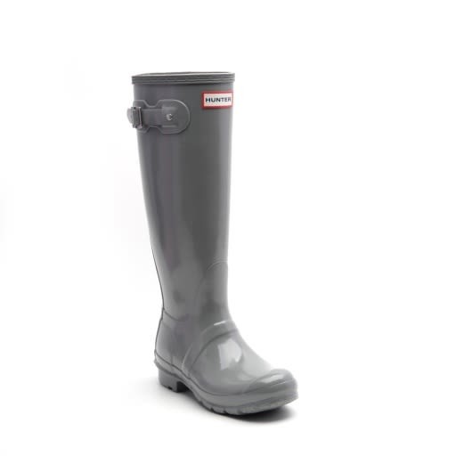 Hunter Original Tall Gloss Women's Rain Boots, Medium Gray, W10 | eBay