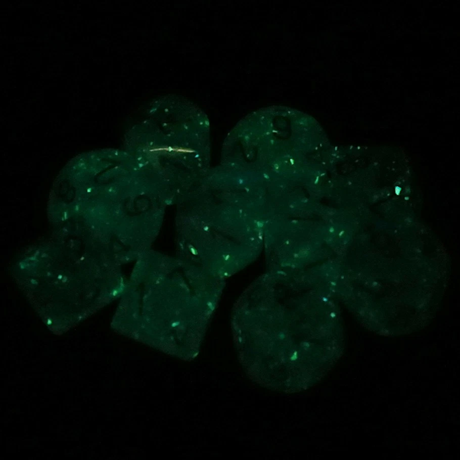 Chessex Luminary Sky/Silver GITD Set of 10 d10 Dice - Image 3 of 3