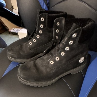 Timberland Premium 6-Inch Black Nubuck Lace-Up Work Boots Women s US 8.5