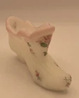 FENTON Art Glass SLIPPER SHOE SATIN HAND PAINTED ROSES Signed K BRIGHTBILL