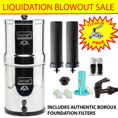 #ad #ad Big Berkey 2.25 Gal Gravity Water Filter w 2 Boroux Foundation Black Filters $249.99