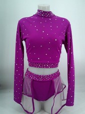 Dance Costume XL Adult Purple Kelle Jazz Rhinestones 2 pc