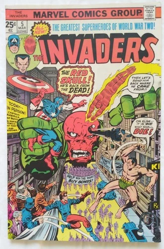 Invaders #5 1976 Vintage Marvel Comic Red Skull Captain America Sub-Mariner
