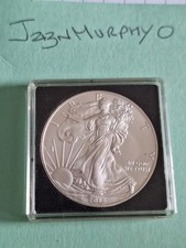 Uncirculated Capsulated 2013 American Liberty Eagle 1oz Fine Silver Dollar Coin.