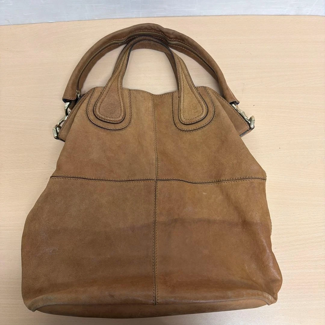 Givenchy — Givenchy Nightingale Genuine Leather Shoulder/Handbag Brown Made in Italy Auth