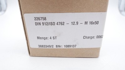 4 pieces cap screw DIN 912 M16x50 hexagonal socket