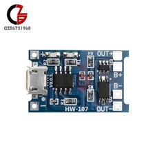 Placa Cargador Batería Li-ion USB 5V 1A 18650 2 PIEZAS con Módulo de Protección TP4056