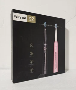 Fée D7 Brosse à dents électrique Double Pack w/ 8 Chefs de remplacement + Voyages