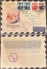 Austria 4 stamps on cover to US 1954 (children help 1951) with Unlisted Chica *d