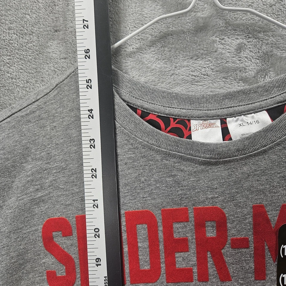 Marvel Spider-Man Shirt Boys XL 14/16 Gray Miles Morales Graphic Tee Queens - Image 4 of 4