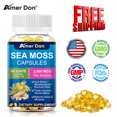 Irish Sea Moss Capsules 2000mg, Irish Sea Moss, Bladderwrack Immune Health