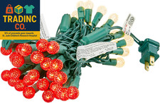 Christmas Lights 17FT 50 LED Faceted G15 Red and Warm White String Lights Outdoo