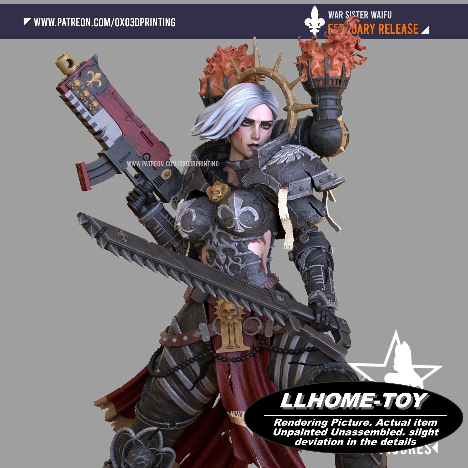 Kit de garaje con impresión 3D de resina de hermana de guerra 1/6 modelo figura de estatua sin pintar