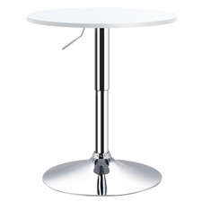 HOMCOM 60cm Adjustable Height Round Bar Table with Swivel Top White