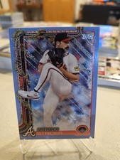 2025 Topps Holiday - Spencer Strider #H75 Light Blue & White Glitter Braves