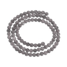 93 Pcs 4mm Natural Stone Beads Round Gemstone Quartz Beads Gray