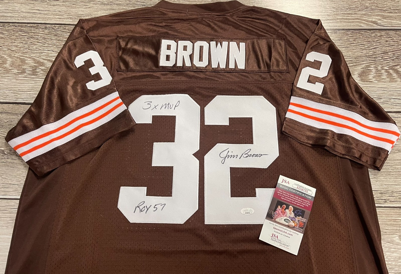Jim Brown Autographed Signed Cleveland Browns Jersey JSA MVP ROY 