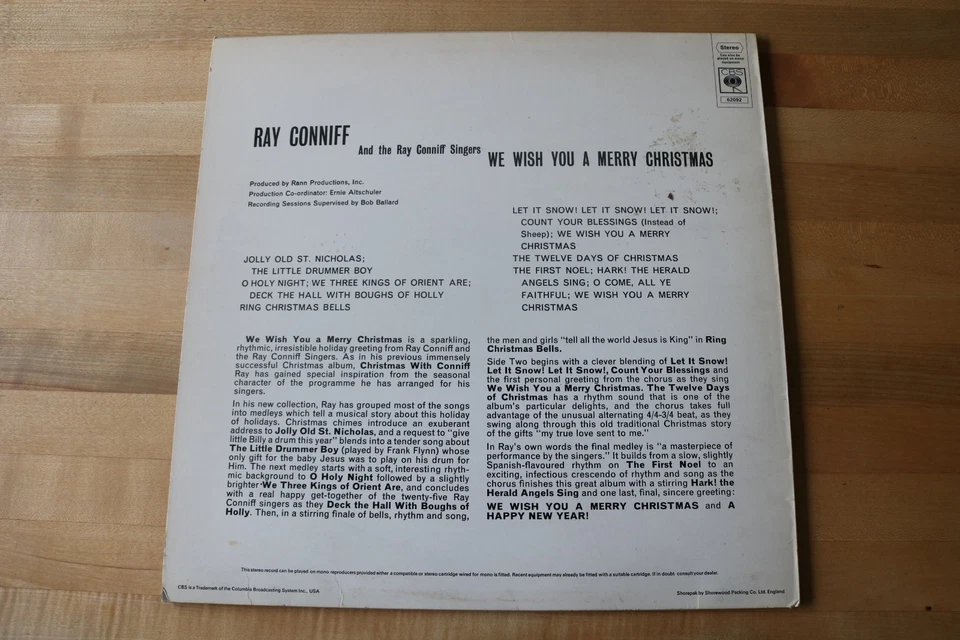 The Ray Conniff Singers - We Wish You A Merry Christmas - CBS - 1962 - VG - Image 2 of 4