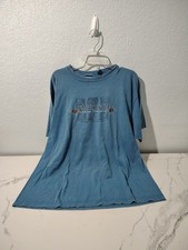 B.U.M equipment TIKI Cafe Tshirt vintage Blue Large Made In USA: B117