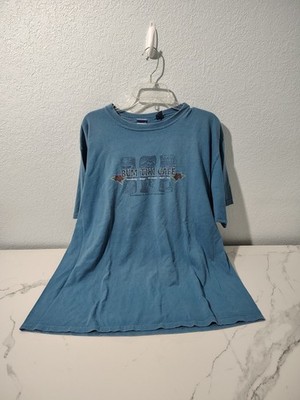 B.U.M equipment TIKI Cafe Tshirt vintage Blue Large Made In USA: B117